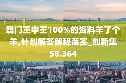 澳门王中王100%的资料羊了个羊,计划解答解释落实_创新集58.364