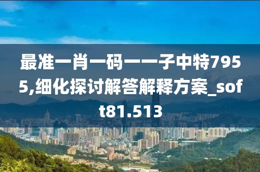 最准一肖一码一一子中特7955,细化探讨解答解释方案_soft81.513
