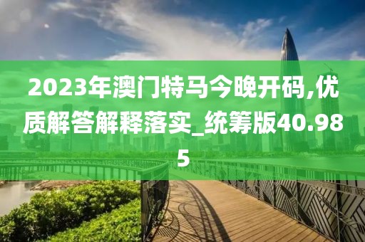 2023年澳门特马今晚开码,优质解答解释落实_统筹版40.985