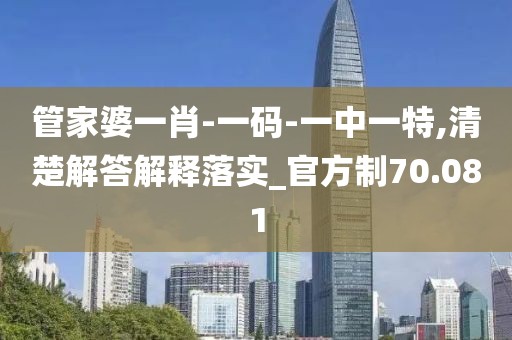管家婆一肖-一码-一中一特,清楚解答解释落实_官方制70.081