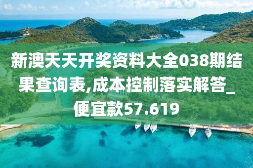 新澳天天开奖资料大全038期结果查询表,成本控制落实解答_便宜款57.619