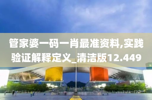 管家婆一码一肖最准资料,实践验证解释定义_清洁版12.449