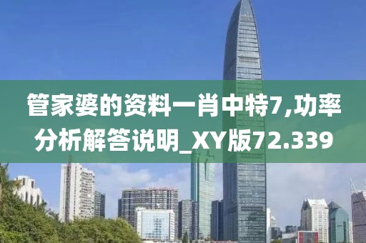 管家婆的资料一肖中特7,功率分析解答说明_XY版72.339