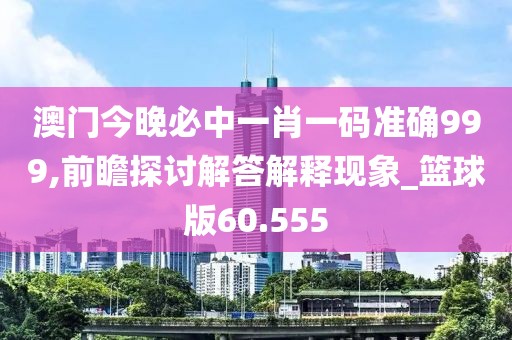 澳门今晚必中一肖一码准确999,前瞻探讨解答解释现象_篮球版60.555