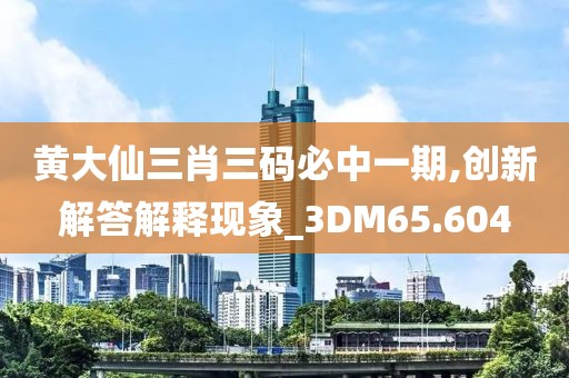 黄大仙三肖三码必中一期,创新解答解释现象_3DM65.604