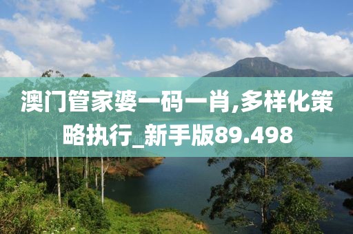 澳门管家婆一码一肖,多样化策略执行_新手版89.498