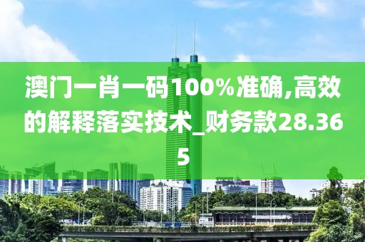 澳门一肖一码100%准确,高效的解释落实技术_财务款28.365