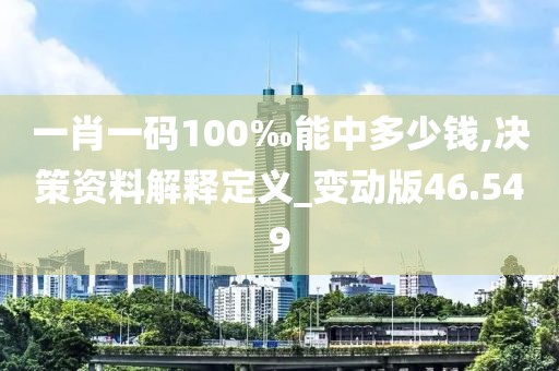 一肖一码100‰能中多少钱,决策资料解释定义_变动版46.549