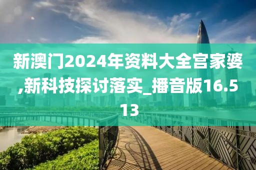 新澳门2024年资料大全宫家婆,新科技探讨落实_播音版16.513