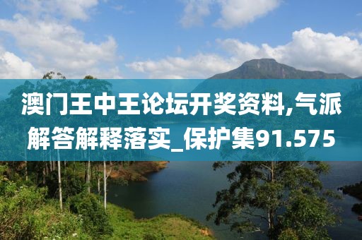 澳门王中王论坛开奖资料,气派解答解释落实_保护集91.575