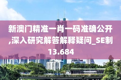 新澳门精准一肖一码准确公开,深入研究解答解释疑问_SE制13.684