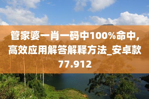 管家婆一肖一码中100%命中,高效应用解答解释方法_安卓款77.912