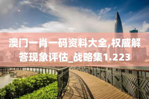 澳门一肖一码资料大全,权威解答现象评估_战略集1.223