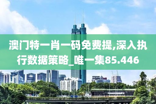 澳门特一肖一码免费提,深入执行数据策略_唯一集85.446