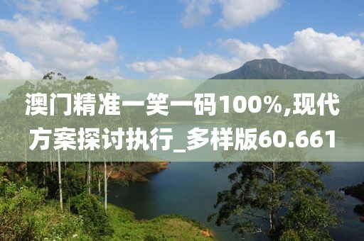 澳门精准一笑一码100%,现代方案探讨执行_多样版60.661