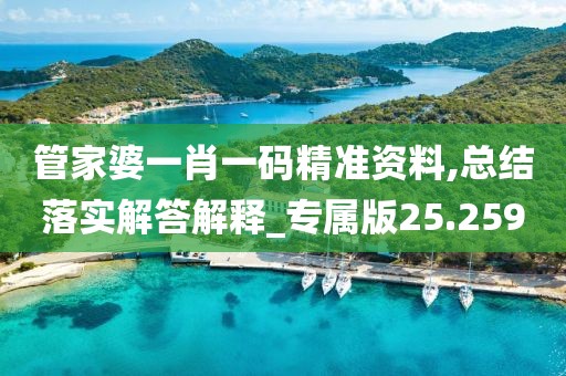 管家婆一肖一码精准资料,总结落实解答解释_专属版25.259