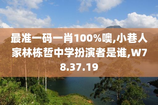 最准一码一肖100%噢,小巷人家林栋哲中学扮演者是谁,W78.37.19