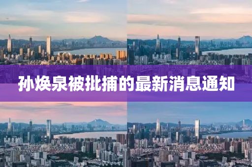 孙焕泉被批捕的最新消息通知