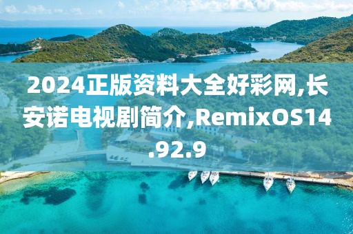 2024正版资料大全好彩网,长安诺电视剧简介,RemixOS14.92.9