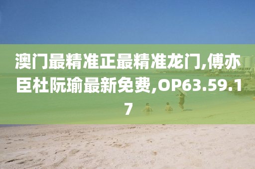 澳门最精准正最精准龙门,傅亦臣杜阮瑜最新免费,OP63.59.17