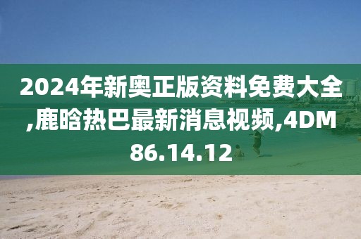 2024年新奥正版资料免费大全,鹿晗热巴最新消息视频,4DM86.14.12
