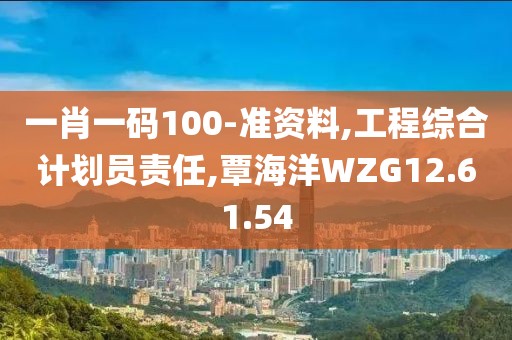 一肖一码100-准资料,工程综合计划员责任,覃海洋WZG12.61.54