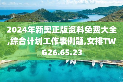 2024年新奥正版资料免费大全,综合计划工作表例题,女排TWG26.65.23