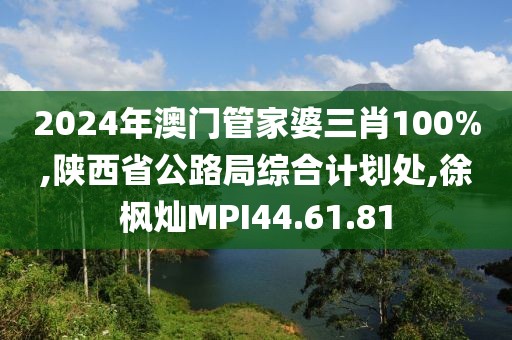 2024年澳门管家婆三肖100%,陕西省公路局综合计划处,徐枫灿MPI44.61.81