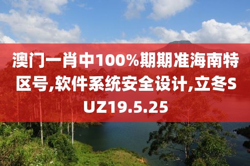 澳门一肖中100%期期准海南特区号,软件系统安全设计,立冬SUZ19.5.25