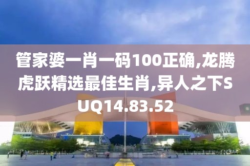 管家婆一肖一码100正确,龙腾虎跃精选最佳生肖,异人之下SUQ14.83.52