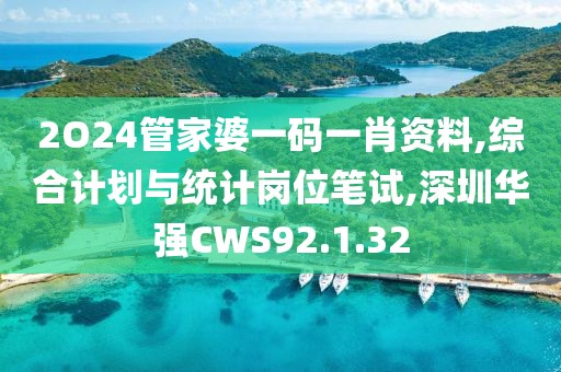 2O24管家婆一码一肖资料,综合计划与统计岗位笔试,深圳华强CWS92.1.32