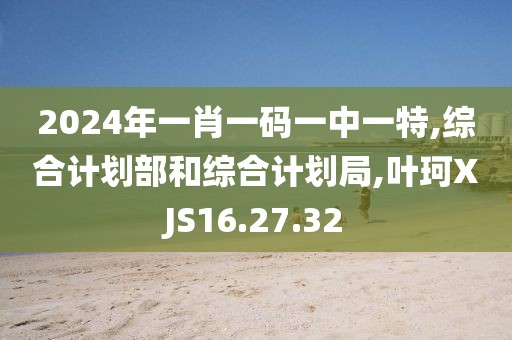 2024年一肖一码一中一特,综合计划部和综合计划局,叶珂XJS16.27.32