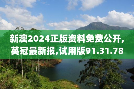 新澳2024正版资料免费公开,英冠最新报,试用版91.31.78