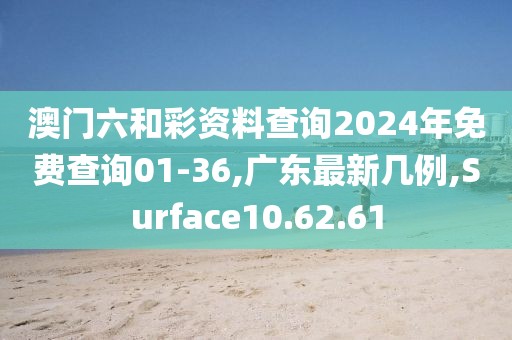 澳门六和彩资料查询2024年免费查询01-36,广东最新几例,Surface10.62.61
