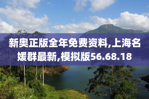 新奥正版全年免费资料,上海名媛群最新,模拟版56.68.18