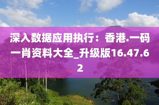 深入数据应用执行：香港.一码一肖资料大全_升级版16.47.62
