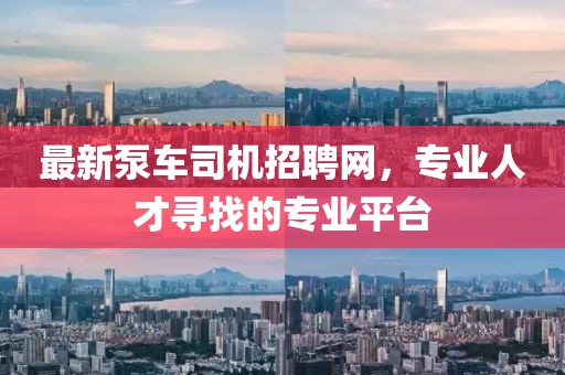 最新泵车司机招聘网，专业人才寻找的专业平台