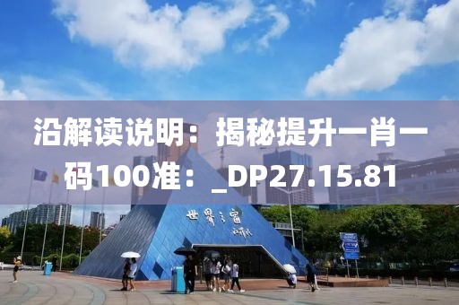 沿解读说明：揭秘提升一肖一码100准：_DP27.15.81