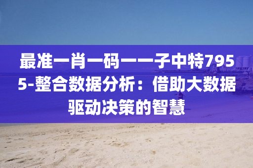 最准一肖一码一一子中特7955-整合数据分析：借助大数据驱动决策的智慧