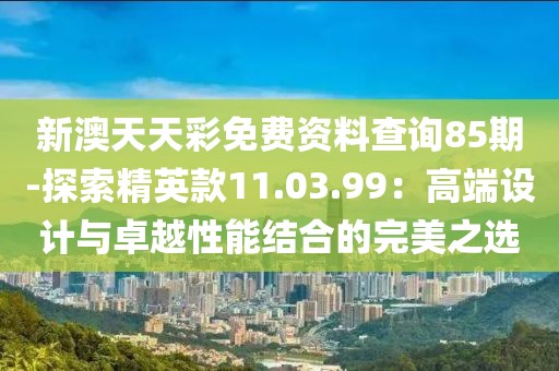 新澳天天彩免费资料查询85期-探索精英款11.03.99：高端设计与卓越性能结合的完美之选
