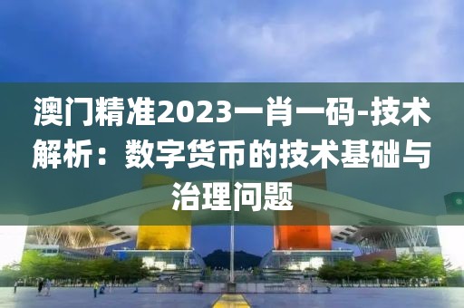 澳门精准2023一肖一码-技术解析：数字货币的技术基础与治理问题