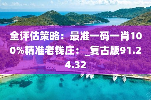 全评估策略：最准一码一肖100%精准老钱庄：_复古版91.24.32