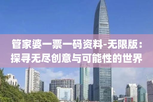 管家婆一票一码资料-无限版：探寻无尽创意与可能性的世界