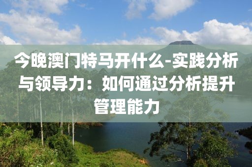 今晚澳门特马开什么-实践分析与领导力：如何通过分析提升管理能力