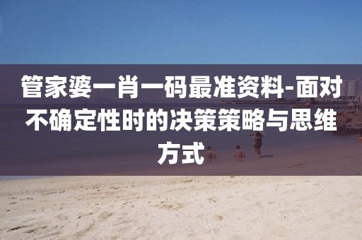 管家婆一肖一码最准资料-面对不确定性时的决策策略与思维方式