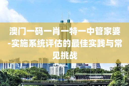 澳门一码一肖一特一中管家婆-实施系统评估的最佳实践与常见挑战