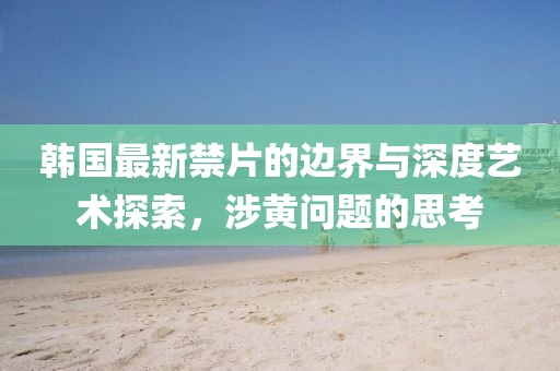 韩国最新禁片的边界与深度艺术探索，涉黄问题的思考
