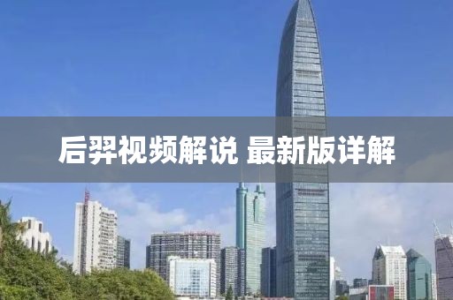 后羿视频解说 最新版详解