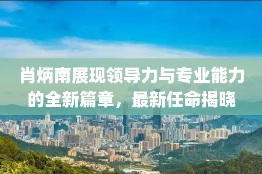 肖炳南展现领导力与专业能力的全新篇章，最新任命揭晓