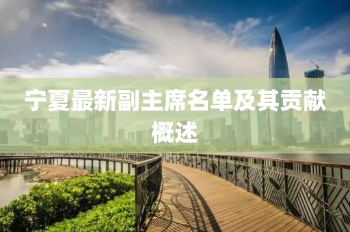 宁夏最新副主席名单及其贡献概述